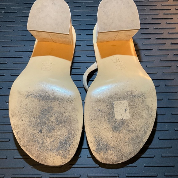 -CHANEL, Roman Greek Beige Suede Sandals w/ gold accs, Size 39, Authentic - Picture 9 of 10